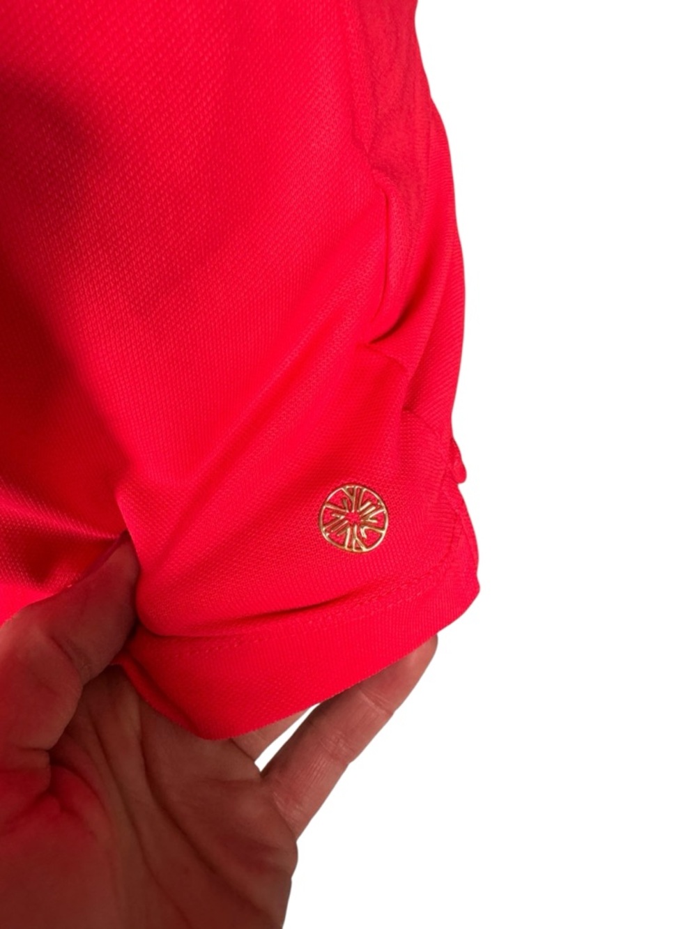 Lilly Pulitzer Luxletic Frida Puff Sleeve Polo Ruby Red Preppy Golf Tennis Top M - Picture 2 of 7